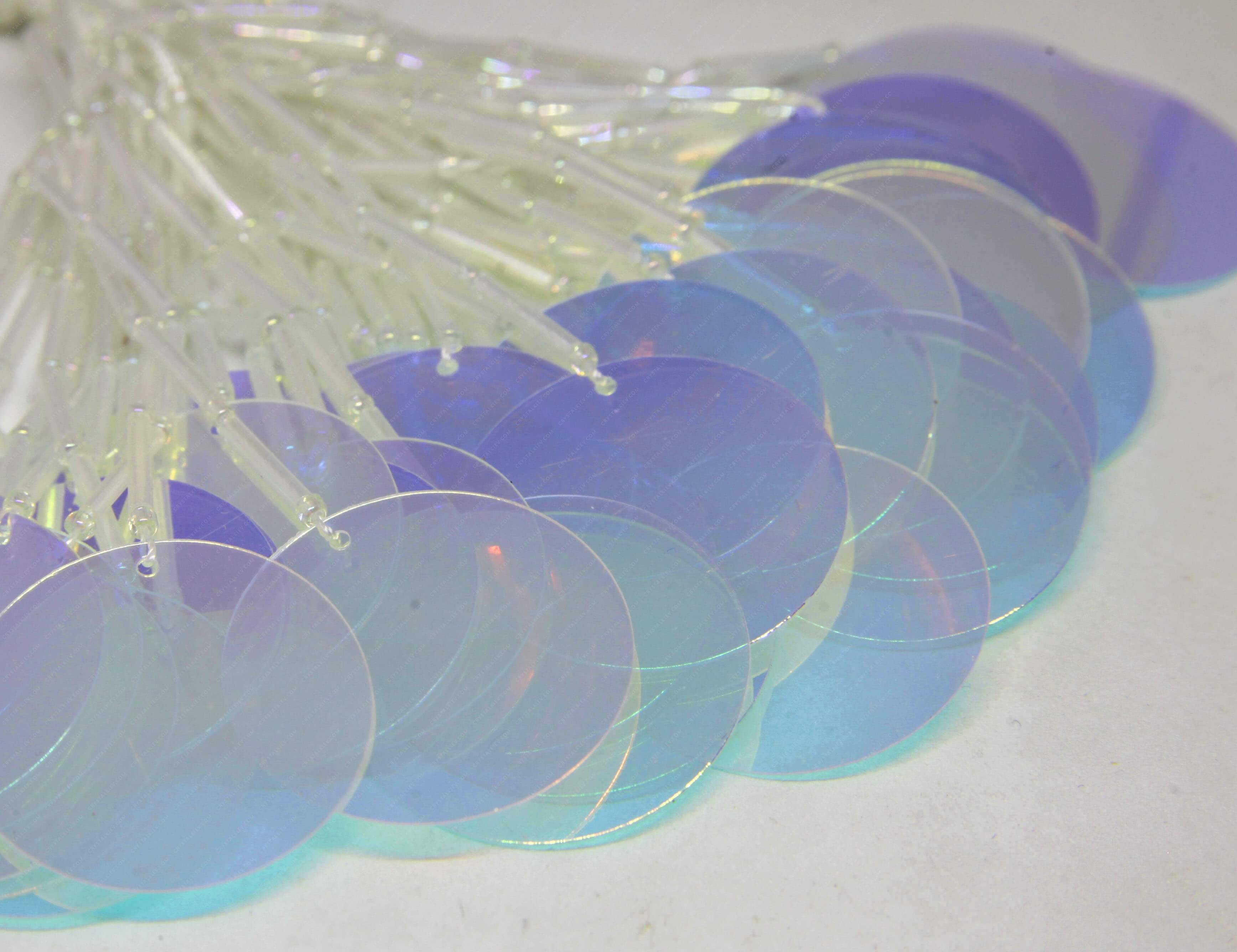 Пучки стекляруса Crystal AB + Transparent AB пайетка 3 см